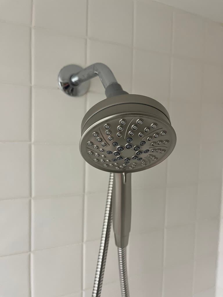 Finished handheld shower head installation